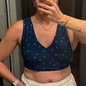 Nani Polka Dot Wrap Swim Top L